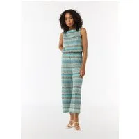 comma Culotte Hose Gestrickte Culotte mit Wide Leg und Elastikbund