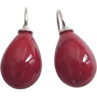 Mugello Paar Ohrhänger Lea kirschrot Sterlingsilber hübsch und stylisch, made in Germany Heide Heinzendorff, hochwertige Glashandwerkarbeit