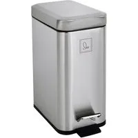SVITA Mülleimer STM5, Treteimer, Kosmetikeimer, Softclose-Funktion, 5L, Edelstahl, Silber