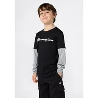 Champion Langarmshirt SPORTWEAR LONG SLEEVE Standard Fit für Kinder, mit Rundhalsausschnitt, aus Baumwolle, normale Länge