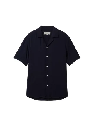 Denim Tom Tailor - Relaxed Kurzarmhemd sky captain blue - Gr. - L