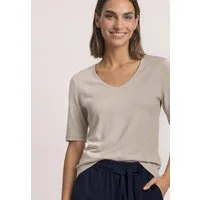 STREET ONE Kurzarmshirt Style Palmira mit tiefem Rundhalsausschnitt