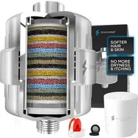 sparkpod Filter-Set Dusche Badewanne Hochleistungs-Duschfilter für Hautpflege, Zubehör für Alle Standard-Duschköpfe, ½-Zoll-Rohr, Filtert Chlor und Schwermetalle, verbessert Haut- und Haargesundheit
