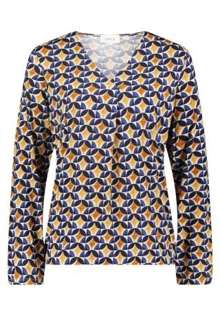 CARTOON - Blusenshirt camel/dark blue - Gr. - 36