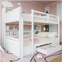 TavilaEcon Etagenbett Kinderbett Jugendbett mit Schubladen und Staufächern, 90x200cm