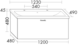 Burgbad Keramik Waschtisch-Set Sys30 PG2 Echo Eisblau Softmatt/Alpinweiss, SFAY123F3962C0001 SFAY123F3962C0001