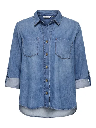 ONLY - ONLYASMIN SHIRT L/S DNM AKM NOOS Medium Blue Denim - Gr. - S