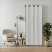 tinycurtains Türvorhang für alle gängigen Türgrößen, Thermovorhang (ohne Stange) Türgardine (1 St), Ösen, abdunkelnd, 100% Polyester, blickdicht weiß Purity 195x150cm Vorhang für Tür, Schrank & Fenster