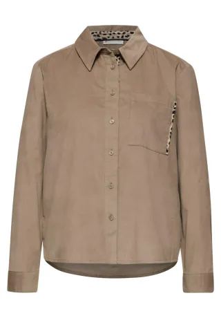Street One - Cordbluse mit Tapedetails beige - Gr. - 40