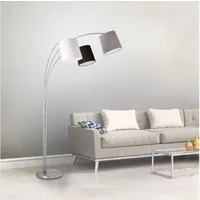 JUST LIGHT Stehlampe MELVIN, ohne Leuchtmittel, weiß, grau, schwarz, Kippschalter an der Stehleuchte, Metall u. Stoff