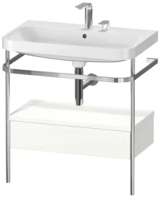 Duravit Happy D.2 Plus c-shaped Set mit Metallkonsole und Schubkasten Weiß Seidenmatt 775x490x850 mm HP4842E3636