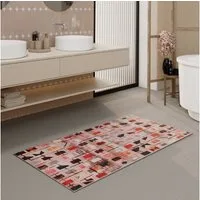 Wecon home Badematte Nelson, Höhe 0,5 mm, fußbodenheizungsgeeignet, Polyester, rechteckig, orientalisch, waschbar, rutschfest, schnell trocknend, Badteppich