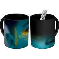 MuchoWow Tasse Flagge von Kasachstan, 1-tlg., Keramik, Farbwechsel, Kaffee Tassen, Teetasse, Zaubertasse, Geschenk