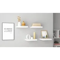 Woltu Wandregal, 4-tlg., Schweberegal für Deko Wandablagen aus MDF Holz