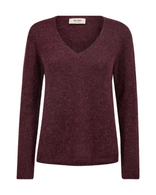MOS MOSH - MMMape Sophia V-Neck Knit port royale - Gr. - XL