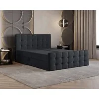 B&B Home Boxspringbett Boxbett Coriano 180 cm 200 cm (H3 Bonell-Matratze, Kopfteil, Bettkasten und Topper)
