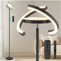 FIMEI Stehlampe Saturn-Stehlampe 36W, Stufenlos dimmbar, LED fest integriert, warmes Licht, kaltweiß, Tageslicht, Steuerung per Fernbedienung/Touchbedienung