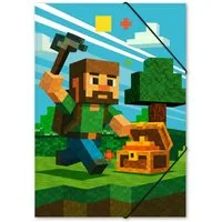 itenga Organisationsmappe itenga Gummizugmappe Zeichenmappe A3 PP Motiv Blockgame PIXEL