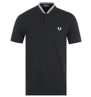 Polo Col Bomber Pique Polo Fred Perry Pour Homme en Noir