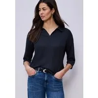 STREET ONE 3/4-Arm-Shirt mit Polokragen und V-Ausschnitt