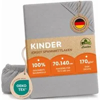 leevitex® Spannbettlaken in verschiedenen Größen und Farben, Jersey aus 100% Baumwolle, Jersey, Gummizug: rundum, (1 Stück), für Kinder- & Standardmatratzen, OEKO-TEX® STANDARD 100 zertifiziert