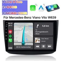 A-Sure 10.1" Android 15 radio Carplay Navi Für Mercedes-Benz Viano Vito W639 Autoradio (Digitalradio (DAB), FM, AM)