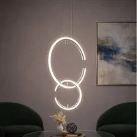 WOFI LED-Hängeleuchte, LED-Leuchtmittel fest verbaut, Runde LED Hängeleuchte Ring Pendelleuchte Küchenlampe hängend