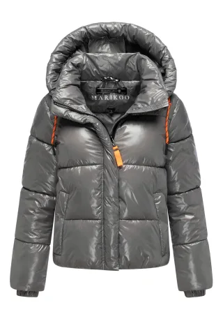 Marikoo Damen Winter Steppjacke Skyraa mit Kapuze & glänzendem Design