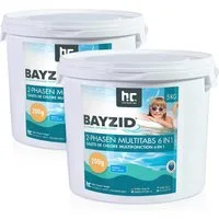 Höfer Chemie GmbH Poolpflege 2x 5 kg BAYZID® 2-Phasen-Multitabs 200g 6in1, Rundum-Schutz für Pools