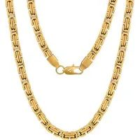 LuxusKollektion Königskette Kette Herren 18K Gold Edelstahl Golden-6mm 60.0 Zentimeter