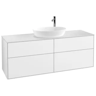 Villeroy und Boch Finion Waschtischunterschrank F97100GF 160x60,3cm, Abdeckplatte white matt, Glossy white lacquer