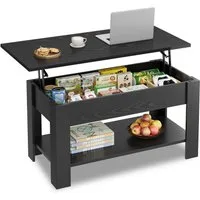 WLIVE Couchtisch Höhenverstellbar und Ausziehbar, Couchtisch Holz mit Stauraum (Wohnzimmertisch für Wohnzimmer, Büro, 1 Tisch), 98 x 48 x 46 cm
