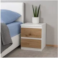 HTI-Living Nachtkommode Nachtkommode 2er Set Weiß-Artisaneiche (Set, 2 St., 2 Nachtkommoden), Nachtschrank Nachttisch