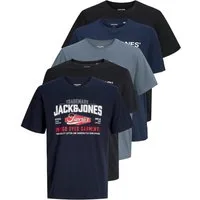 Jack & Jones PlusSize Print-Shirt Weites Shirt mit Printdruck (Spar-Set, 5er-Pack)