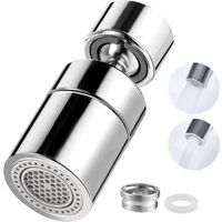FELIXLEO Wasserhahnfilter 360° Wasserhahn Aufsatz schwenkbar M22/M24 Perlator 2 Strahl Küche Bad