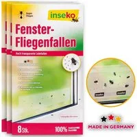Inseko Insektenfalle 24 x inseko Fenster-Fliegenfallen I transparenter Fliegenfänger, umweltfreundlich - giftfrei I Made in Germany