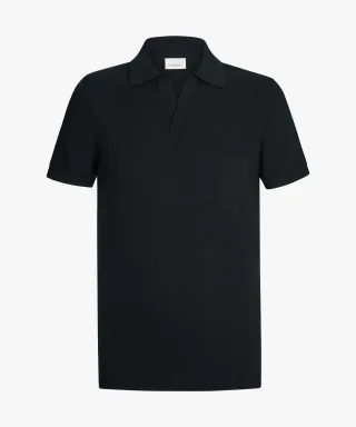 Profuomo - Navy Baumwoll-Crêpe-Polo navy - Gr. - M
