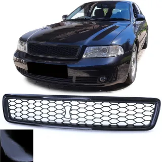 Kühlergrill Sportgrill Grill SCHWARZ GLANZ für Audi A4 B5 (8D) ab 1994-2001
