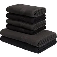 OTTO home Handtuch Set Anna, 2 Duschtücher 70x140, 4 Handtücher 50x100, Walkfrottee (Set, 6-St), Handtuch-Set, gestreifte Bordüre, weich, 100% Baumwolle, zweifarbig