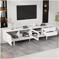 Odikalo TV-Schrank TV-Bank Fernsehschrank Lowboard Schubladen Stauraum Regale Weiß