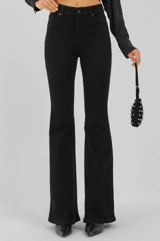 Hochtaillierte Bootcut-Jeans