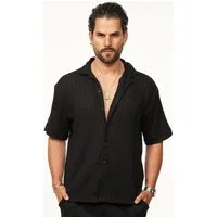 CARISMA Kurzarmhemd für Herren im Vintage Summer-Look im Crochet-Stil Kurzarm Strick Polo-Hemd T-Shirt im Retro-Stricklook