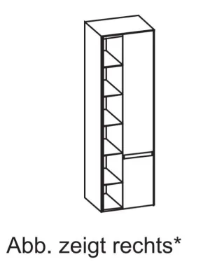 Artiqua 116 Hochschrank, Weiß Hochglanz Select, 116-HTR-1-50-R-7160-125 116-HTR-1-50-R-7160-125