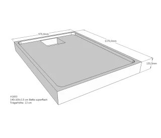 Neuesbad Wannenträger für Bette superflach 140x100x3,5 SD22781