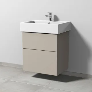 Sanipa 3way Waschtischunterbau zu Duravit Vero Waschtisch mit 2 Auszügen, Kaschmir-Matt SP7161U