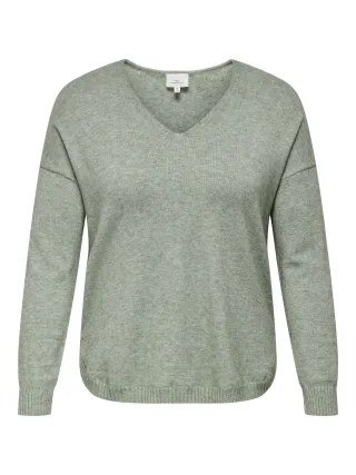 ONLY CARMAKOMA - CARMARGARETA LS PULLOVER KNT NOOS Basil - Gr. - 48