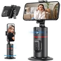 TUWENA Automatisches Gesichtserkennungs-Stativ, 360° Drehbare Handyhalterung Gimbal (Handykamera-Halterung, Gestensteuerung, Fernbedienung, für Vlog/TikTok)