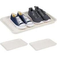relaxdays Schuhabtropfschale 3er Set Schuhabtropfschale 60 x 40 cm