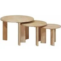 vidaXL Couchtisch Nesting-Couchtische 3 stk. Schwarz Ø 54 x 40 cm (3-St)