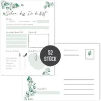Things of Happiness Postkarte 52 Postkarten-Spiel Hochzeit Hochzeitsspiel 52 Wochen, Boho Design